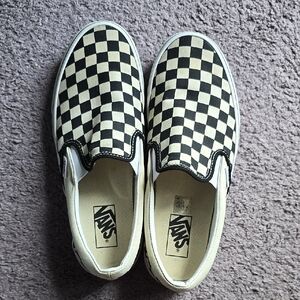 Vans Black and White Checkerboard Slip-Ons
